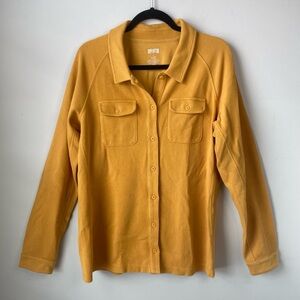 Duluth Trading Co Women’s Mustard Yellow Button-Up Shirt Outdoors Camping Large